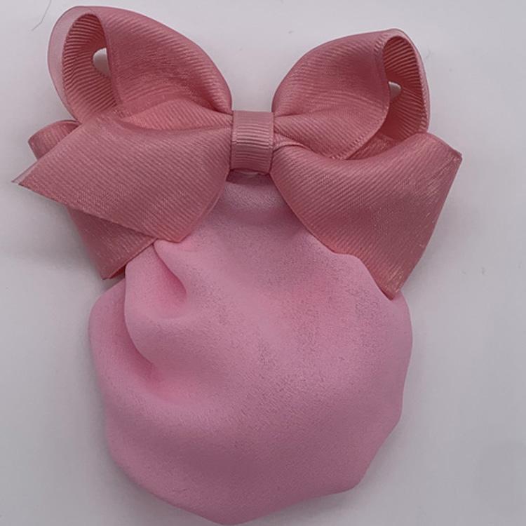 Organza Overlay Bow w/ Snood (Pink)