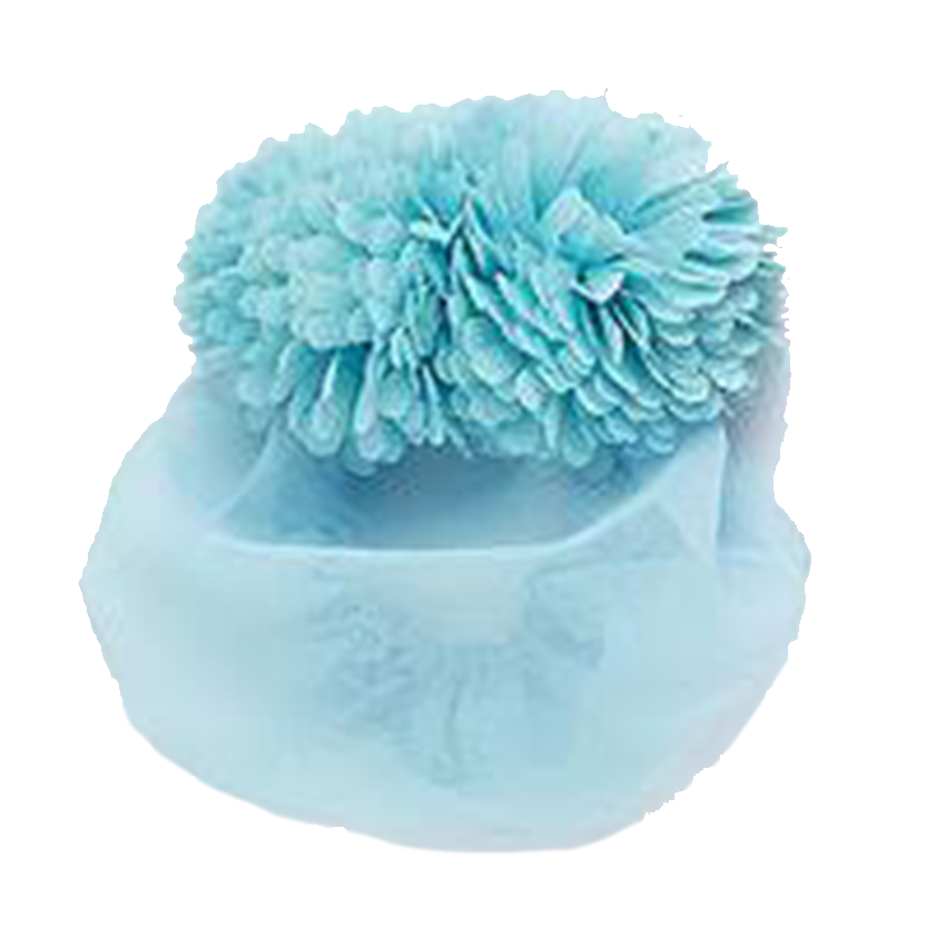 Poms snood litgh blue