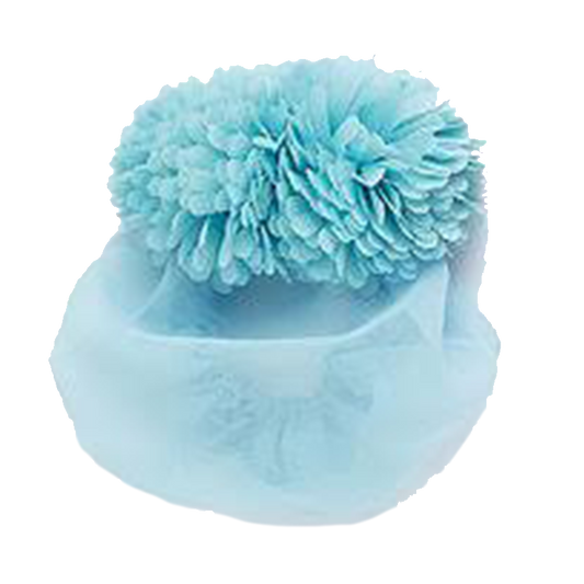 Poms snood litgh blue