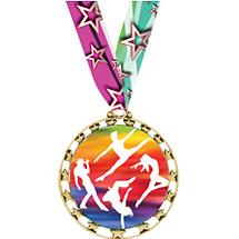 DANCE MEDAL - 2 1/2 inches SPORTS STAR SERIES MEDAL WITH 30" NECK RIBBON